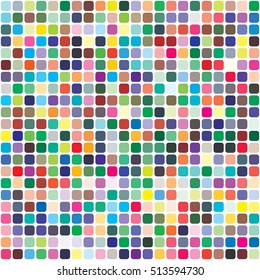 Vector color palette. 484 different colors. Pattern size 154 x 154 mm. Details chaotically scattered.