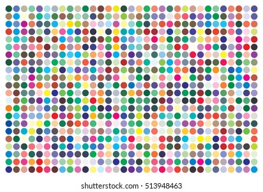 Vector color palette. 726 different colors. Pattern size 231 x 154 mm