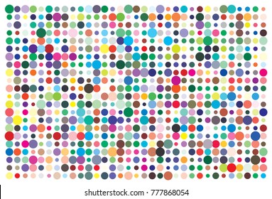 Vector color palette. 726 different colors chaotically scattered.