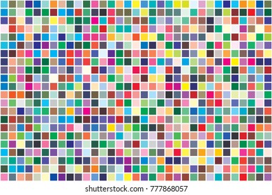 Vector color palette. 726 different colors chaotically scattered. Pattern size 231 x 154 mm.