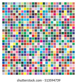Vector color palette. 729 different colors. Pattern size 189 x 189 mm