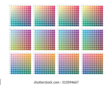 Vector Color Palette On A3 Format, Paper Size 420 X 297 Mm