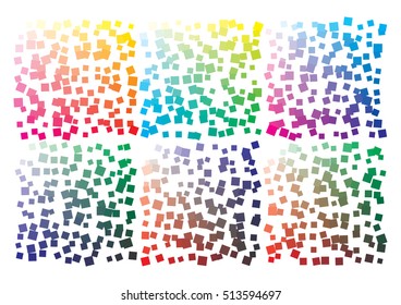 Vector color palette on A4 format, paper size 297 x 210 mm. Details chaotically scattered
