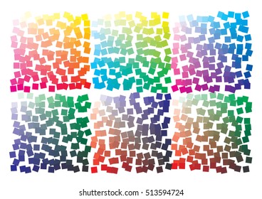 Vector color palette on A4 format, paper size 297 x 210 mm. Details chaotically scattered