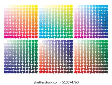 Vector color palette on A4 format, paper size 297 x 210 mm. Details chaotically rotated