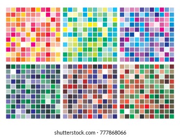 Vector color palette on A4 format, paper size 297 x 210 mm. Details chaotically scattered