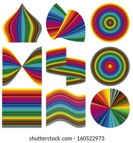 Vector color palette. Range of 85 colors in different shapes for calibration, proof and printout