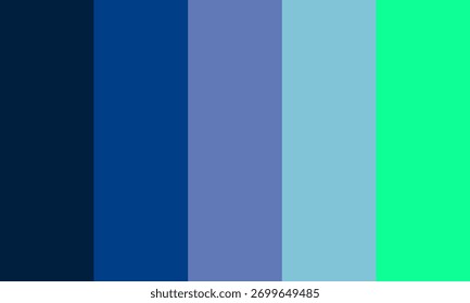 Vector color palette of various colors dark blue and bright neon green
