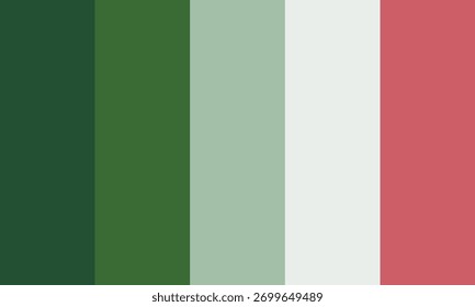 Vector color palette of various colors of green and red