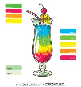 Vektorgrafik mit Farbpaletten-Cocktail