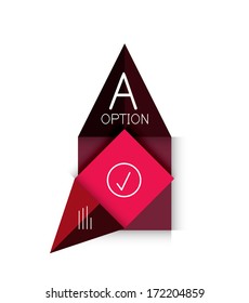 Plantilla de diseño de flecha de papel de color vectorial para fondo empresarial | banderas numeradas | líneas de negocio | vector de diseño de sitio web gráfico