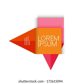 Plantilla de diseño de flecha de papel de color vectorial para fondo empresarial | banderas numeradas | líneas de negocio | vector de diseño de sitio web gráfico