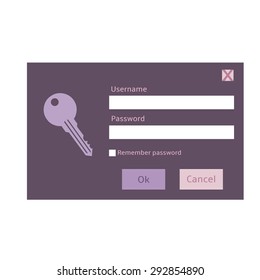 Vector Color Password Dialog.