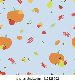 vector color pattern with autumn fruits for design