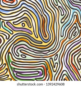 Vector color pattern, curved lines, black and white grunge background