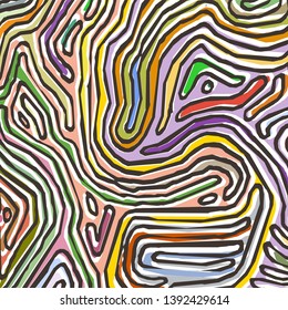 Vector color pattern, curved lines, black and white grunge background