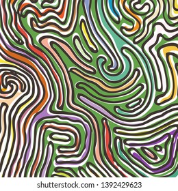 Vector color pattern, curved lines, black and white grunge background