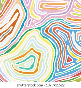 Vector color pattern, curved lines, colorful grunge background. Abstract dynamical rippled surface, illusion of movement, curvature, stone texture