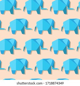 Vector color pattern "Elephant origami"