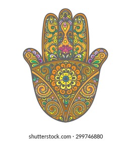 Vector Color Pattern Hamsa Illustration