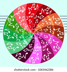 Vector color pattern of musical symbols.