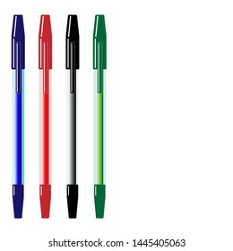 vector color pen , blue red black and green ,stationary
