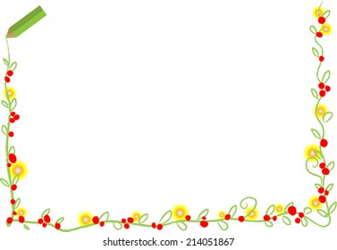 vector color pencil frame