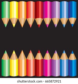 Vector Color pencil illustration. with copy space for add text message
