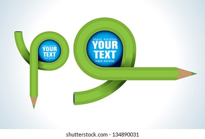 vector color pencil on grey background