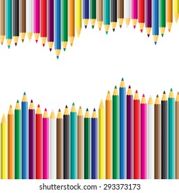vector color pencil on white background 