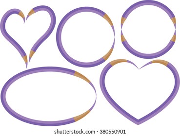 vector color pencils with border set