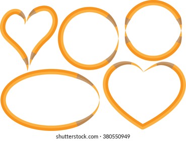 vector color pencils with border set