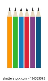 Vector color pencils illustration office supply design