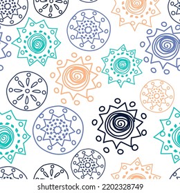 Vector Color. Perforated patterns Papel Picado pattern, hand-drawn solid laces. Hispanic Heritage Month. Polygonal seamless pattern for web banner, poster, cover, splash, social network.