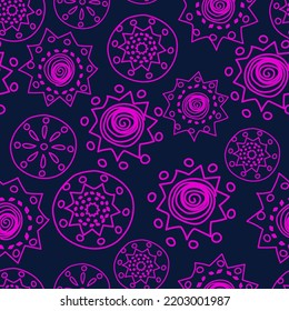 Vector Color. Perforated patterns Papel Picado pattern, hand-drawn solid laces. Hispanic Heritage Month. Polygonal seamless pattern for web banner, poster, cover, splash, social network.