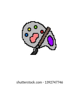 vector Color plate concept in pixel art
