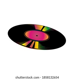 vector and color plate for gramophone on transparent background