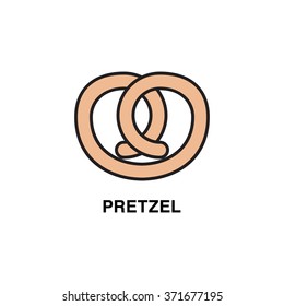 Vector color pretzel icon 