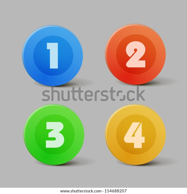 Vector Color Progress Buttons Four Steps Stock Vector (Royalty Free ...