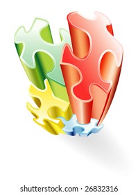 vector color puzzle like skyscraper