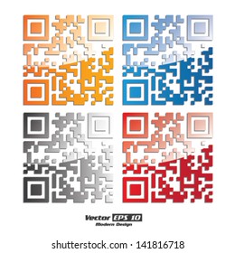 Vector color QR code symbol set