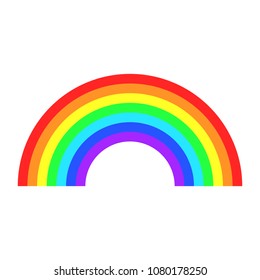 Vector color rainbow. Cartoon flat icon. Illustration isolated on white background.