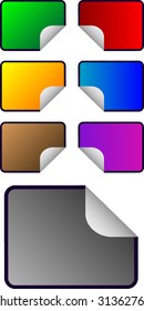 Vector color rectangular shaped empty stickers