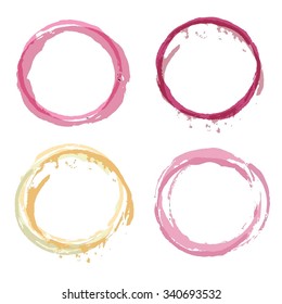 Vector Color Red And White Wine Stain Circles