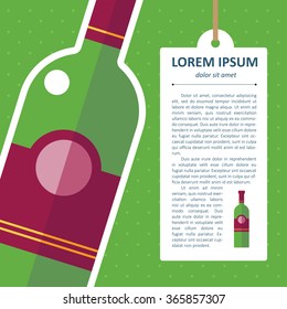 Vector color retro flat vine bottle template. Eps10