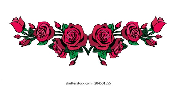 Vector Color Roses Frame