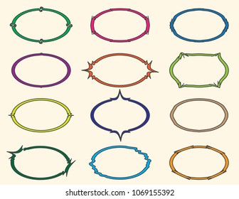Vector Color round frames set