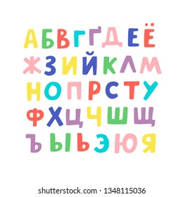 Vector color russian alphabet on white background 