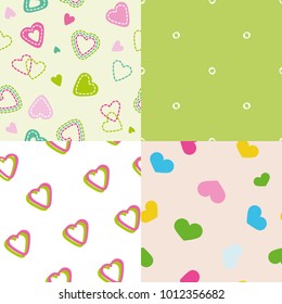 vector color seamless background pattern hearts