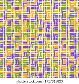 Vector color seamless pattern of arbitrary lines of the square. Stock illustration for backgrounds, textiles and packaging.